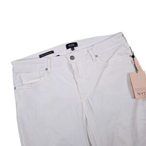NYDJ Marilyn Straight Jeans Optic White Women's 14 Lift Tuck Technology NWT